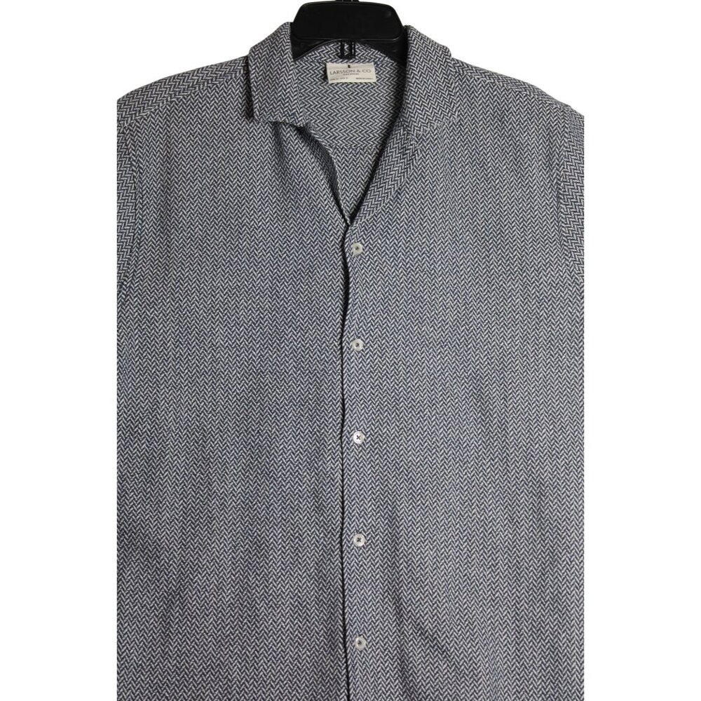 Larsson & Co Premium Short Sleeve Thick Knit Button Down Shirt Men's XL - Picture 2 of 6